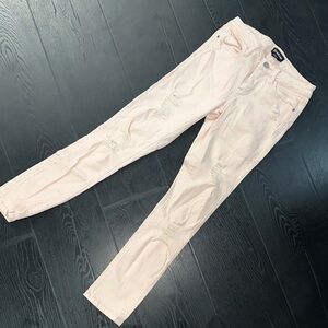 Women's Pink Distressed Jeans